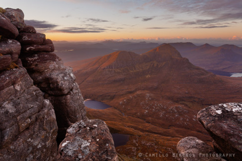 High above Inverpolly, Cul Beag at sunrise