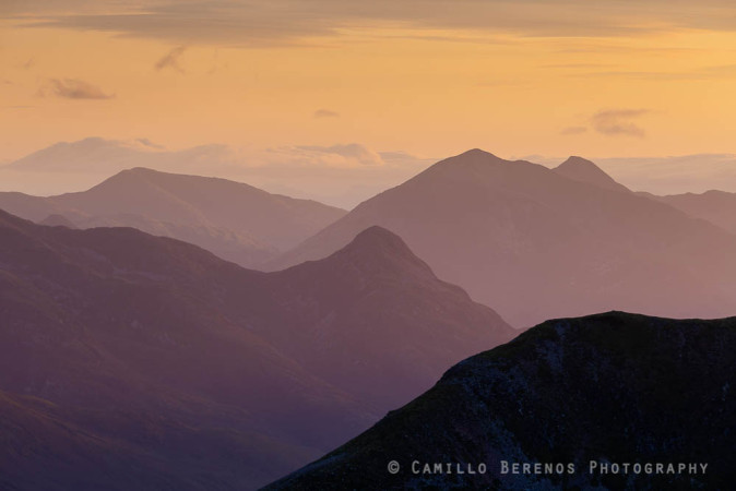 Pap of Glen Coe at sunset