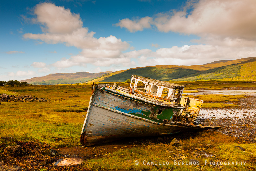 Stranded boat, Isle of Mull