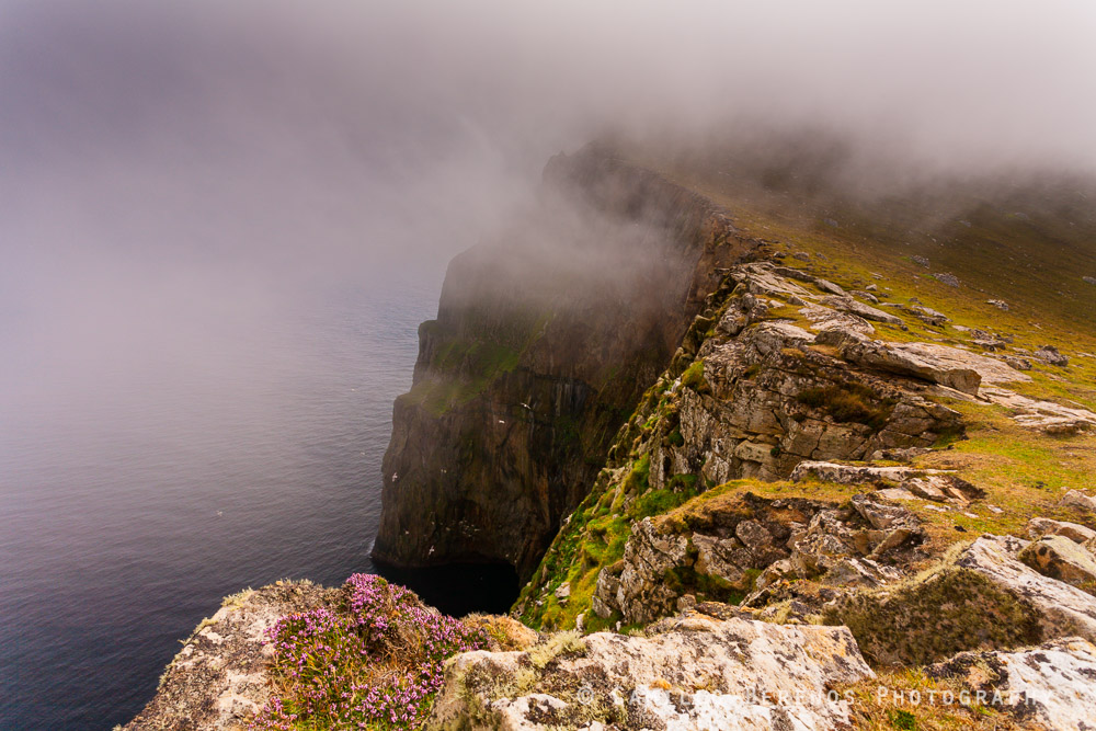 Cliffs wrapped in clouds