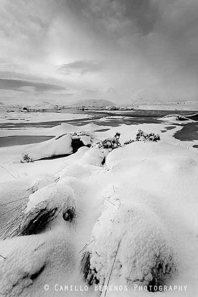 Lochan na Stainge with the Black Mount hills as backdrop