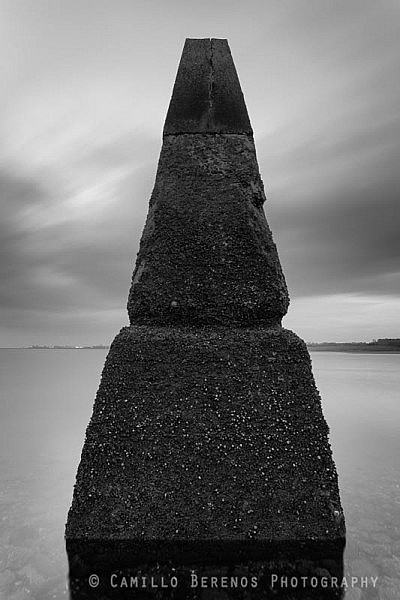 Long exposure of a part of the WWII military defences along Cramond causeway (Edinburgh)