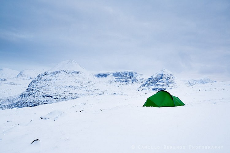 When camping high in the Scottish mountains in winter different gear is needed compared to summer conditions