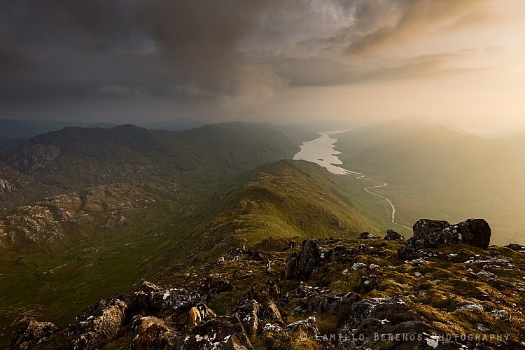 Loch Nevis separating North Morar and the rough bounds of Knoydart at sunset