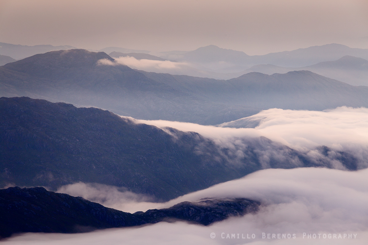 Misty mountain tops